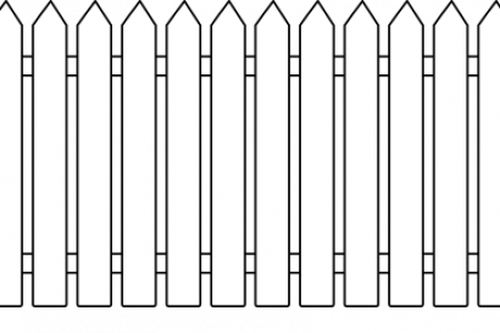 Fence Clipart Old White Pencil And In Color Fence - Fence Clipart Old White Pencil And In Color Fence (450x300)