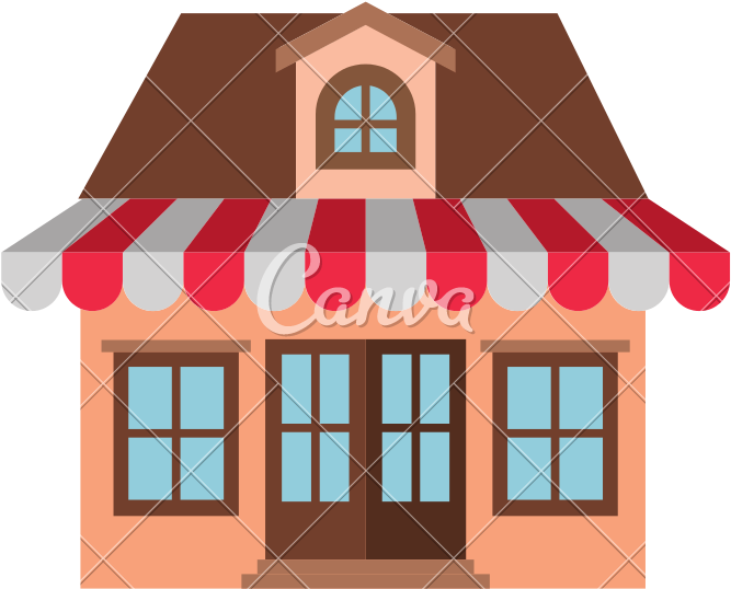 Store With Awning And Attic - Store With Awning And Attic (800x800)