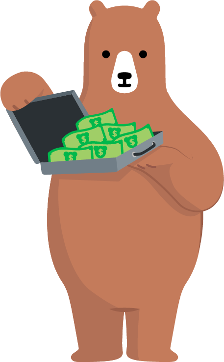 Gobear With A Suitcase Full Of Cash - Gobear With A Suitcase Full Of Cash (457x738)