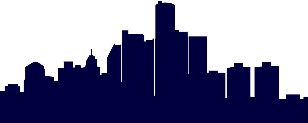 Detroit Skyline Png - Detroit Skyline Png (1041x415)