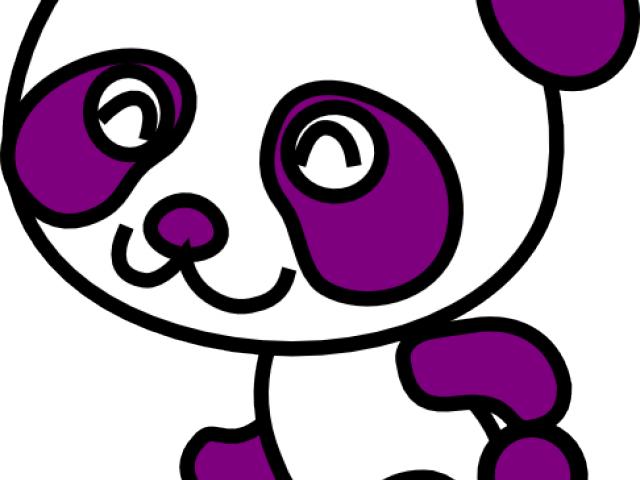Panda Clipart Purple - Panda Clipart Purple (640x480)