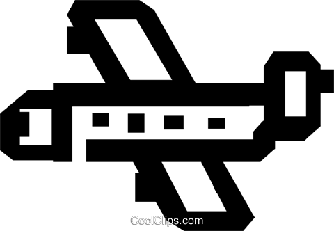 Thick Black Line Commercial Jet Royalty Free Vector - Thick Black Line Commercial Jet Royalty Free Vector (480x332)