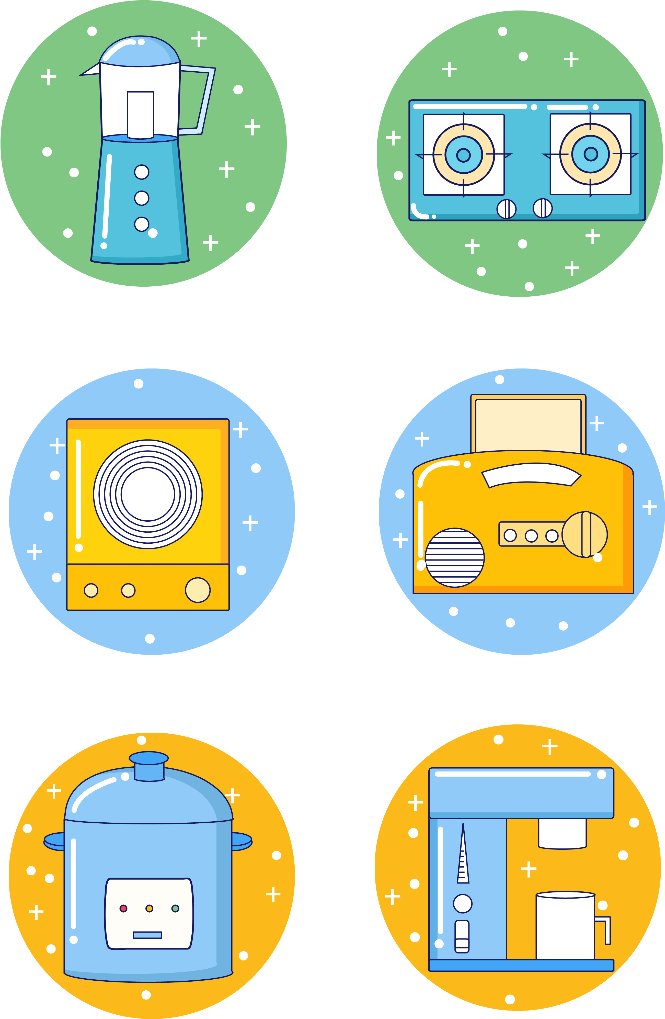 Vector Cartoon Simple Living Supplies Household Appliances - Vector Cartoon Simple Living Supplies Household Appliances (3072x4108)