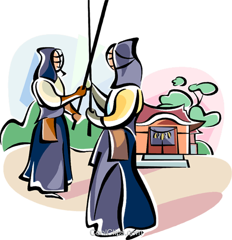 Japanese Kendo Warriors Royalty Free Vector Clip Art - Japanese Kendo Warriors Royalty Free Vector Clip Art (463x480)