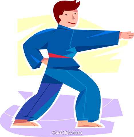 Young Martial Artist Royalty Free Vector Clip Art Illustration - Young Martial Artist Royalty Free Vector Clip Art Illustration (468x480)