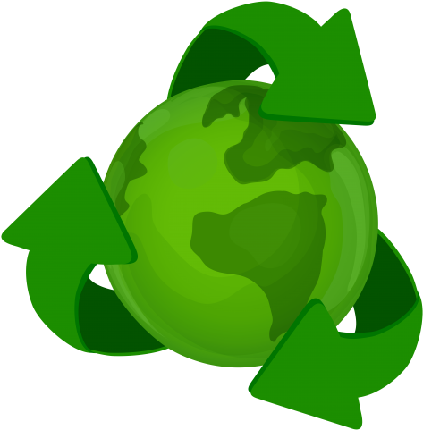 Download Green Earth Planet With Recycle Symbol Clipart - Download Green Earth Planet With Recycle Symbol Clipart (480x488)
