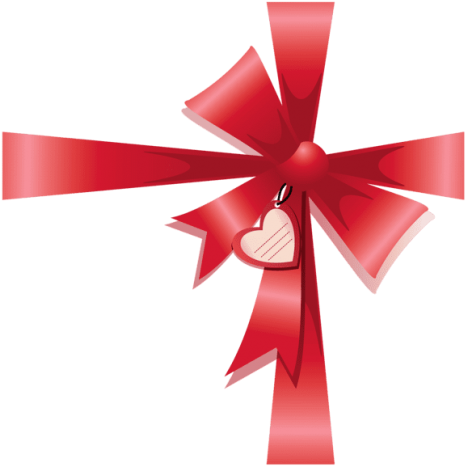 Free Png Valentine Decorative Bow With Heart Png Images - Free Png Valentine Decorative Bow With Heart Png Images (480x485)