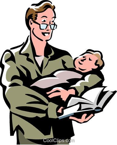 Man Holding A Baby Royalty Free Vector Clip Art Illustration - Man Holding A Baby Royalty Free Vector Clip Art Illustration (387x480)
