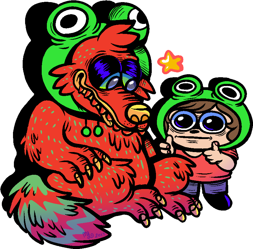 Frog Hat Friends By Angry-baby - Frog Hat Friends By Angry-baby (888x871)