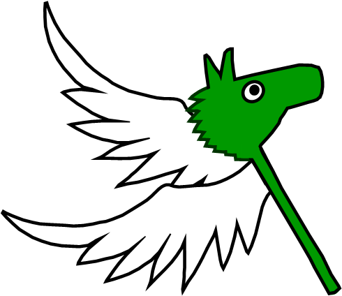 Green Winged Hobby Horse - Green Winged Hobby Horse (500x433)