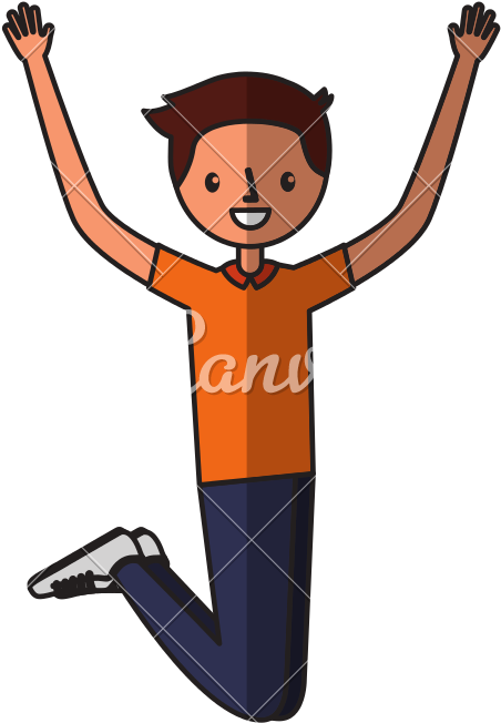 Young Man Jumping Character - Young Man Jumping Character (800x800)