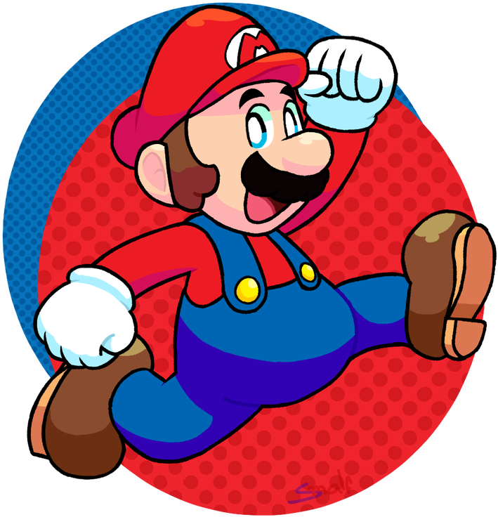 Mario Jumps, Man By Smalflp - Mario Jumps, Man By Smalflp (878x910)