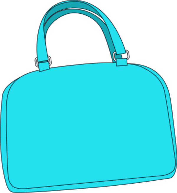 Blue Purse Clip Art Clipart Handbag Clip Art - Blue Purse Clip Art Clipart Handbag Clip Art (600x655)