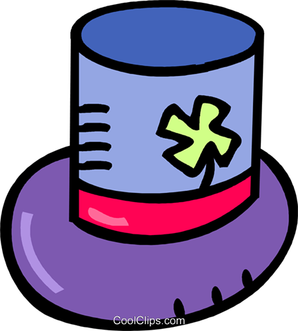 Top Hat With A Four Leaf Clover Royalty Free Vector - Top Hat With A Four Leaf Clover Royalty Free Vector (432x480)