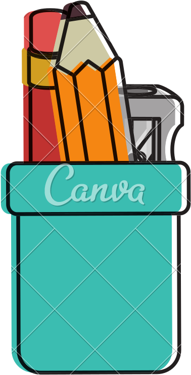 Pencil Holder With Sharpener And Pencils - Pencil Holder With Sharpener And Pencils (800x800)