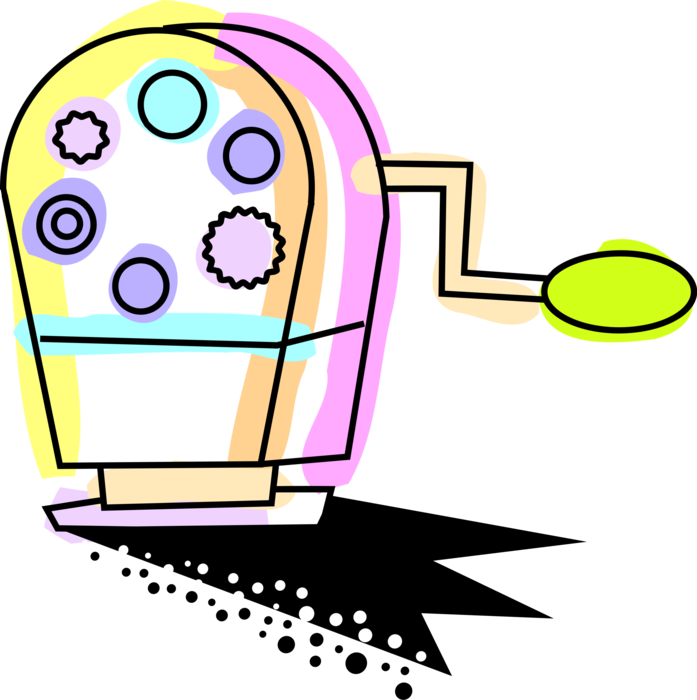 Vector Illustration Of Writing Instrument Pencil Sharpener - Vector Illustration Of Writing Instrument Pencil Sharpener (697x700)