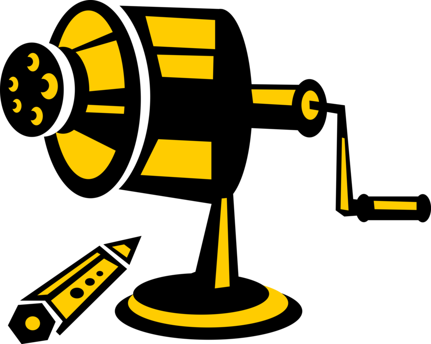 Vector Illustration Of Writing Instrument Pencil Sharpener - Vector Illustration Of Writing Instrument Pencil Sharpener (876x700)