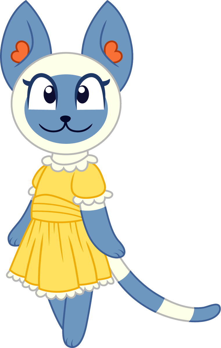 Mitzi The Cat In A Yellow Dress With Lace Trim - Mitzi The Cat In A Yellow Dress With Lace Trim (761x1200)