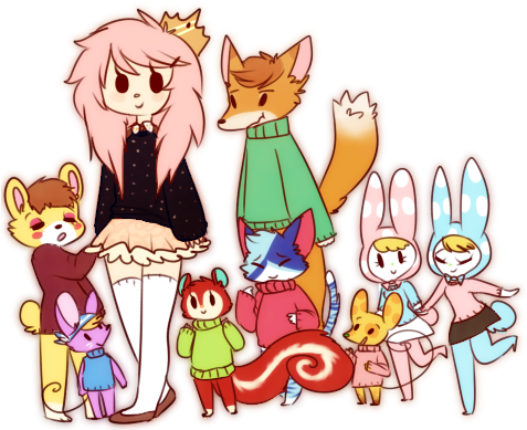 A Gaggle Of Cute Villagers By B00ya - A Gaggle Of Cute Villagers By B00ya (480x403)