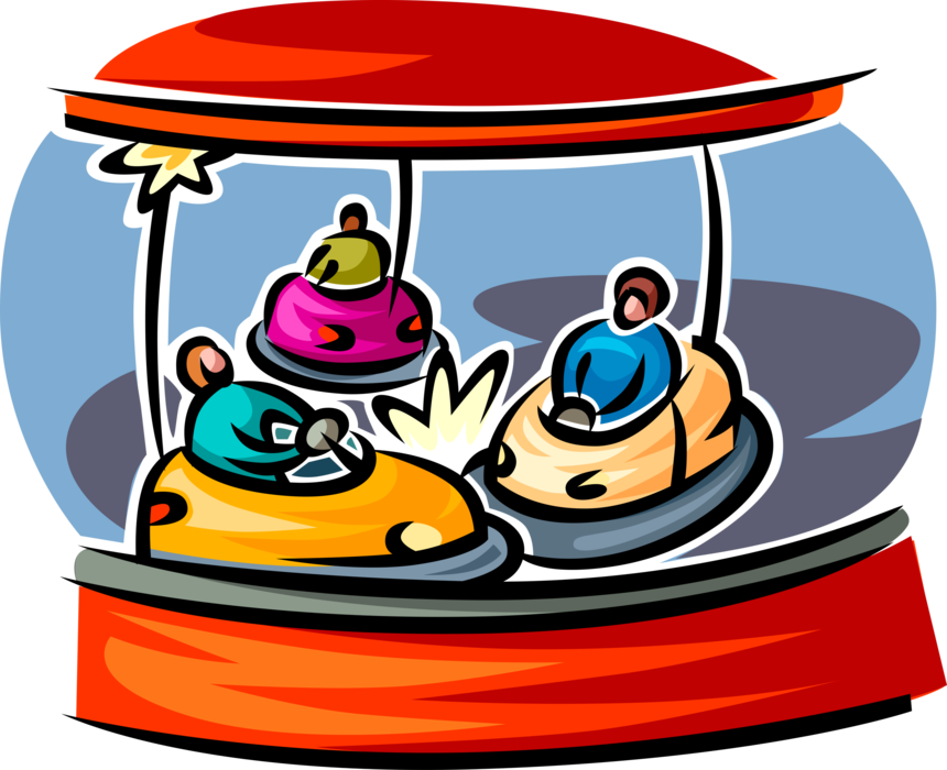 Vector Illustration Of Bumper Car Amusement Ride At - Vector Illustration Of Bumper Car Amusement Ride At (860x700)