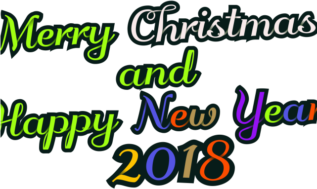 Merry Christmas Text Clipart Happy New Year 2018 Png - Merry Christmas Text Clipart Happy New Year 2018 Png (640x480)