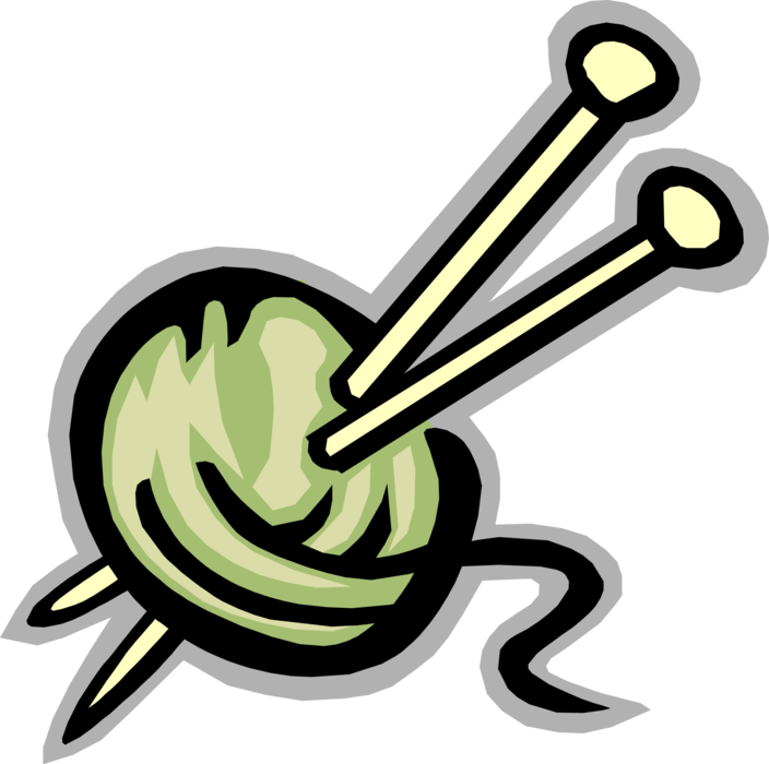 Vector Illustration Of Knitting And Darning Needle - Vector Illustration Of Knitting And Darning Needle (704x700)