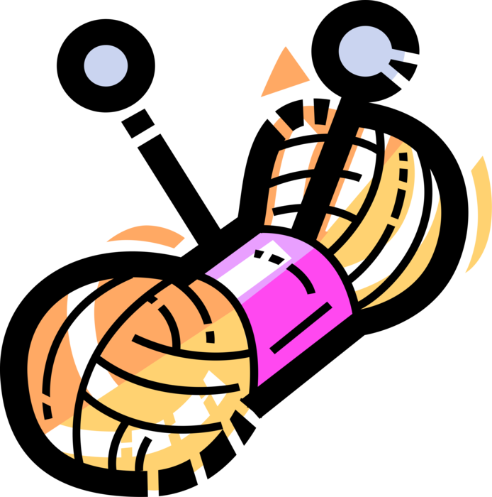 Vector Illustration Of Knitting And Darning Needles - Vector Illustration Of Knitting And Darning Needles (694x700)