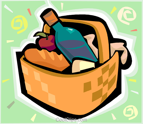 Picnic Basket Royalty Free Vector Clip Art Illustration - Picnic Basket Royalty Free Vector Clip Art Illustration (480x418)