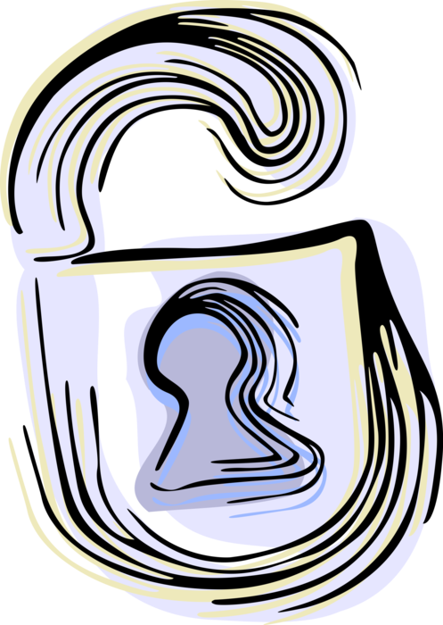 Vector Illustration Of Padlock Lock Mechanical Security - Vector Illustration Of Padlock Lock Mechanical Security (497x700)
