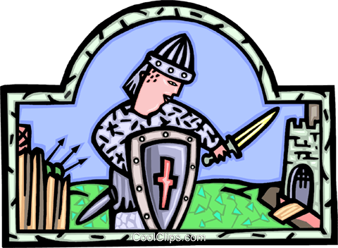 Medieval Warrior Royalty Free Vector Clip Art Illustration - Medieval Warrior Royalty Free Vector Clip Art Illustration (480x352)