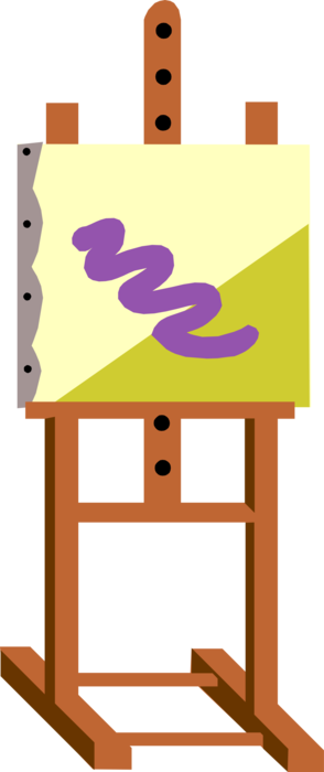 Vector Illustration Of Artist's Easel For Supporting - Vector Illustration Of Artist's Easel For Supporting (294x700)