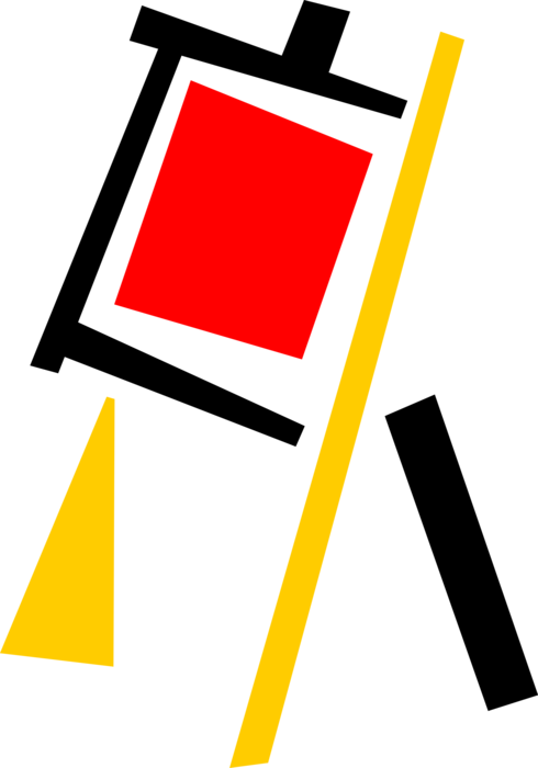 Vector Illustration Of Visual Arts Artist's Easel With - Vector Illustration Of Visual Arts Artist's Easel With (490x700)