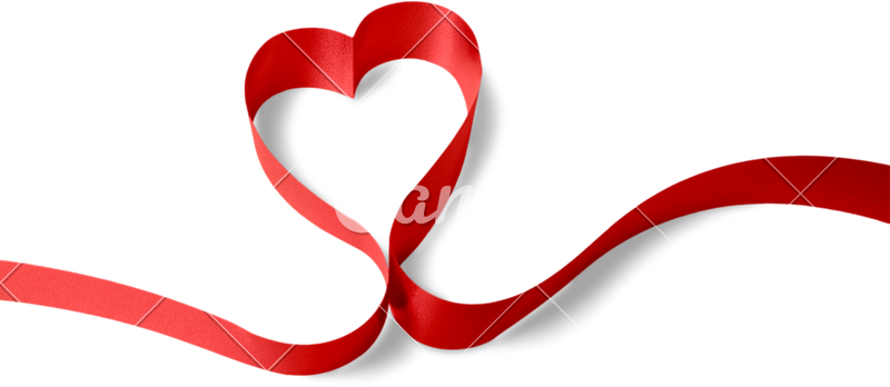 Heart-shaped Red Ribbon - Heart-shaped Red Ribbon (800x348)