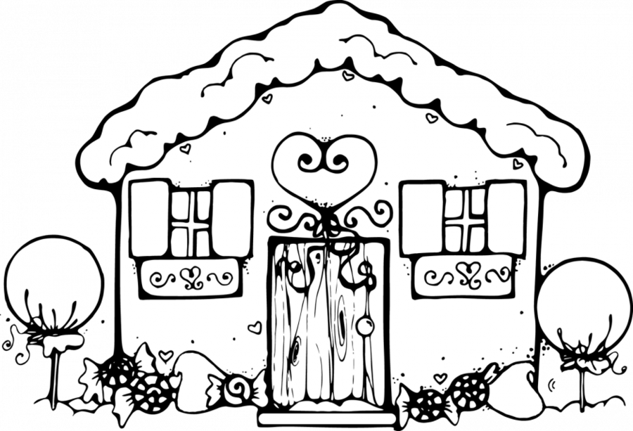 Gingerbread House Coloring Pages Clipart Gingerbread - Gingerbread House Coloring Pages Clipart Gingerbread (900x613)