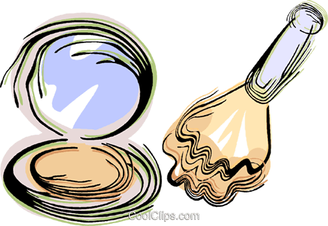 Make Up Brush And Compact Royalty Free Vector Clip - Make Up Brush And Compact Royalty Free Vector Clip (480x330)