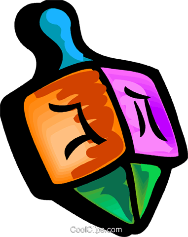Dreidel Royalty Free Vector Clip Art Illustration - Dreidel Royalty Free Vector Clip Art Illustration (381x480)
