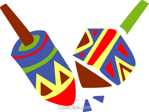 Colorful Dreidels Royalty Free Vector Clip Art Illustration - Colorful Dreidels Royalty Free Vector Clip Art Illustration (480x360)