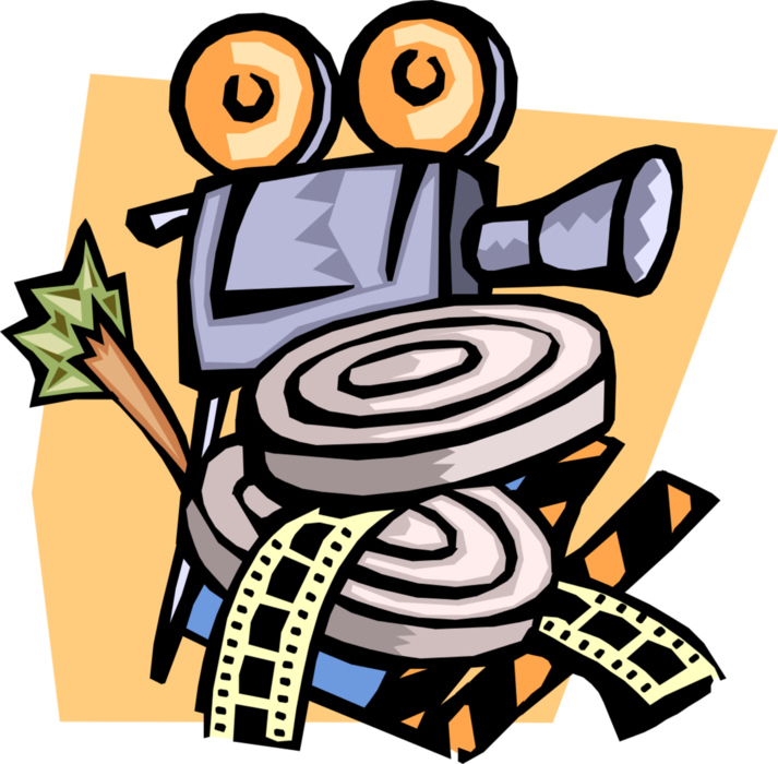 Vector Illustration Of Motion Picture With Camera And - Vector Illustration Of Motion Picture With Camera And (713x700)