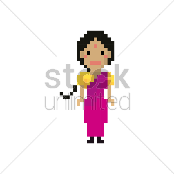 Pixel Art Woman Vector Image Stockunlimited Graphic - Pixel Art Woman Vector Image Stockunlimited Graphic (600x600)