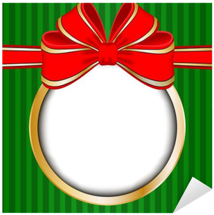 Sticker Cadre De Noël Avec L'arc Rouge Et De L'espace - Sticker Cadre De Noël Avec L'arc Rouge Et De L'espace (400x400)