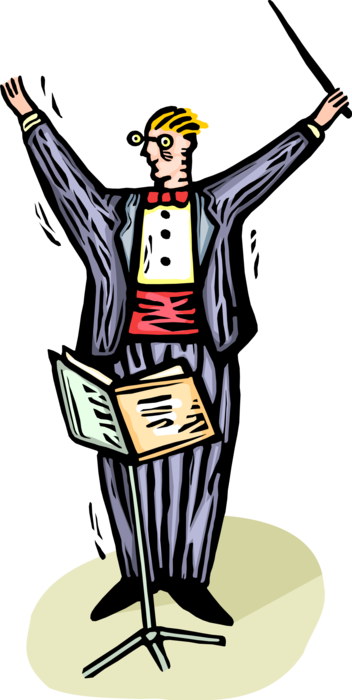 Vector Illustration Of Symphony Orchestra Conductor - Vector Illustration Of Symphony Orchestra Conductor (352x700)
