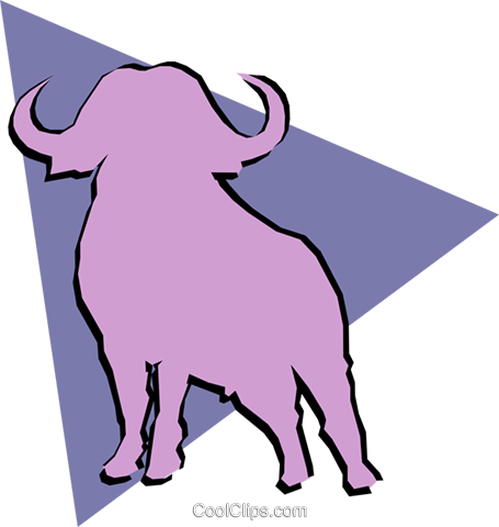 Water Buffalo Royalty Free Vector Clip Art Illustration - Water Buffalo Royalty Free Vector Clip Art Illustration (455x480)