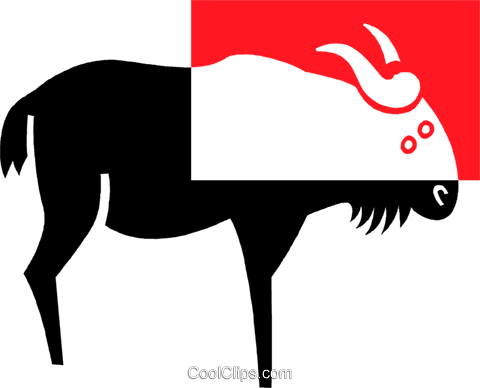 Cape Buffalo Royalty Free Vector Clip Art Illustration - Cape Buffalo Royalty Free Vector Clip Art Illustration (480x388)