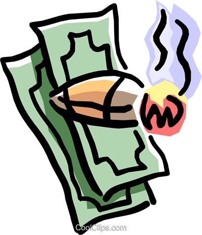 High-roller's Cigar With A Wad Of Cash Royalty Free - High-roller's Cigar With A Wad Of Cash Royalty Free (412x480)