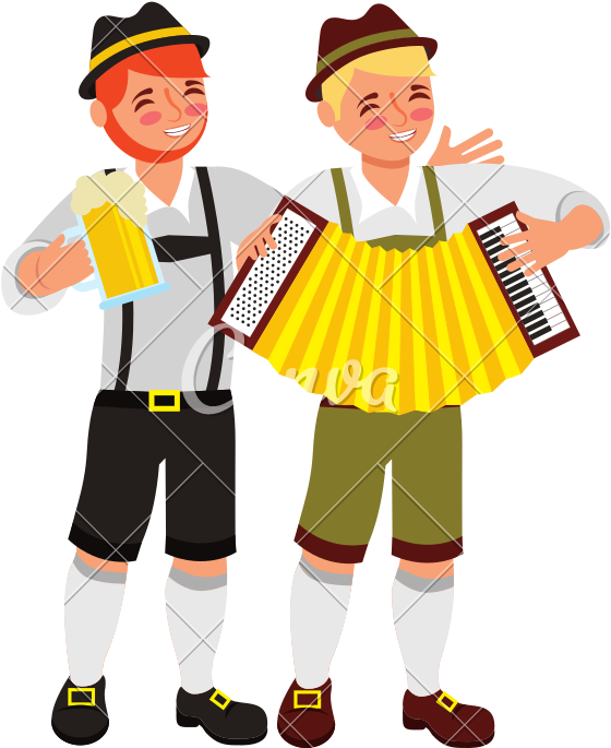 Bavarian Men With Beer Glass And Accordion - Bavarian Men With Beer Glass And Accordion (800x800)