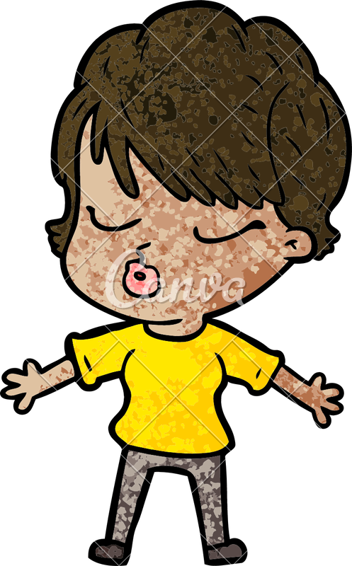 Cartoon Woman With Eyes Shut - Cartoon Woman With Eyes Shut (497x800)