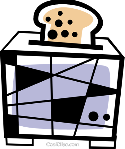Toaster With Bread Royalty Free Vector Clip Art - Toaster With Bread Royalty Free Vector Clip Art (403x480)