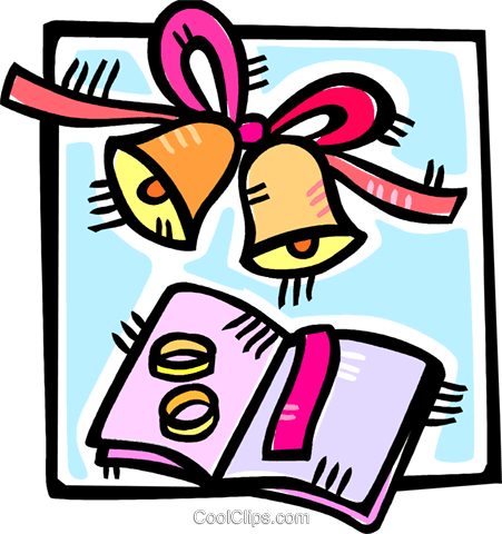 Bible With The Wedding Rings Royalty Free Vector Clip - Bible With The Wedding Rings Royalty Free Vector Clip (451x480)