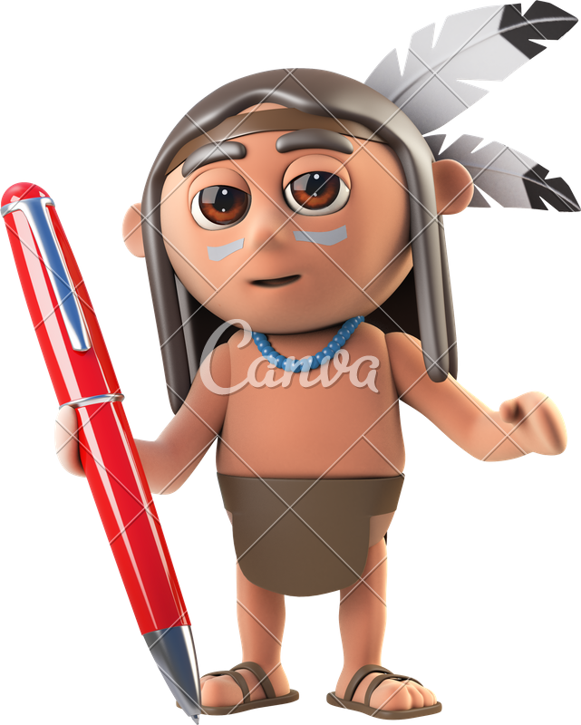 3d Funny Cartoon Native American Indian - 3d Funny Cartoon Native American Indian (641x800)