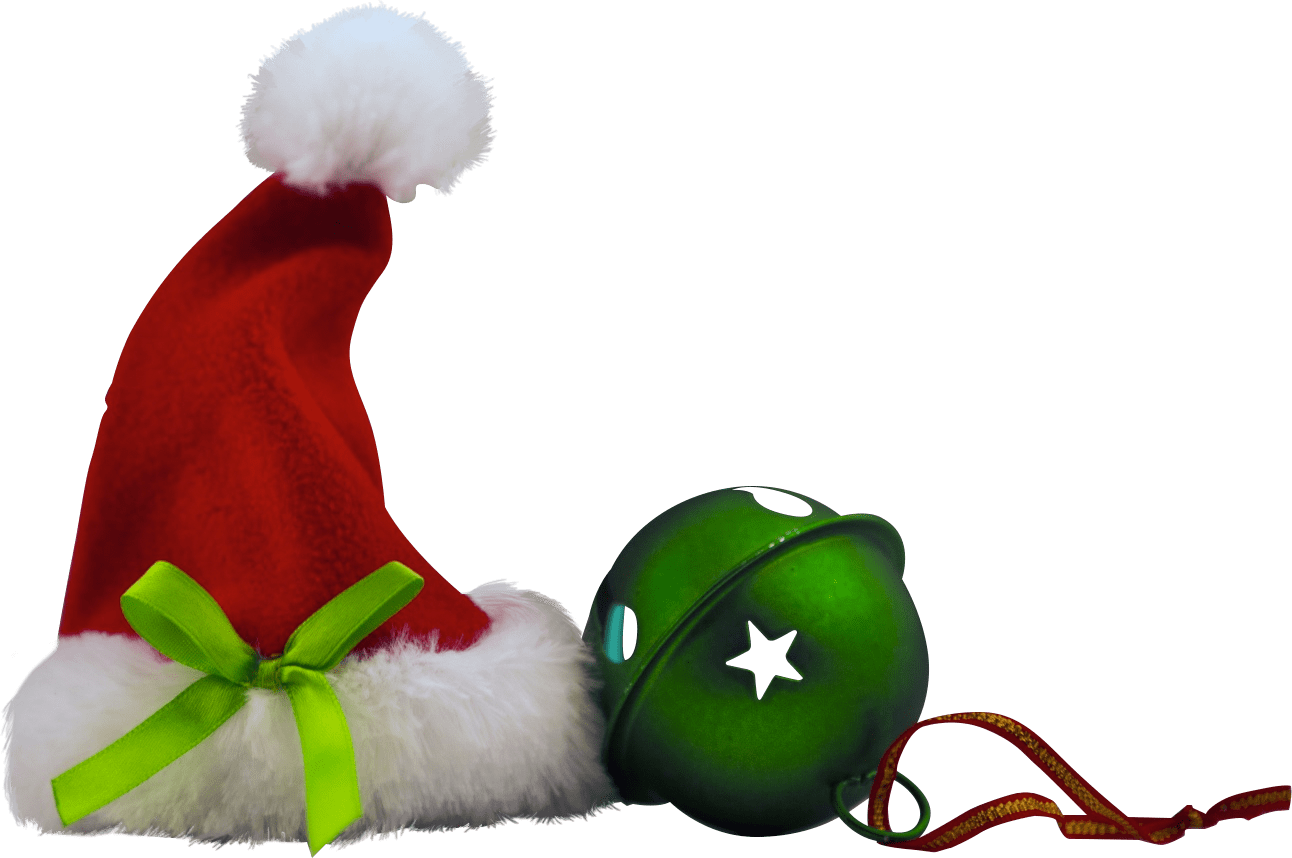 Christmas Hat And Bell - Christmas Hat And Bell (1292x858)